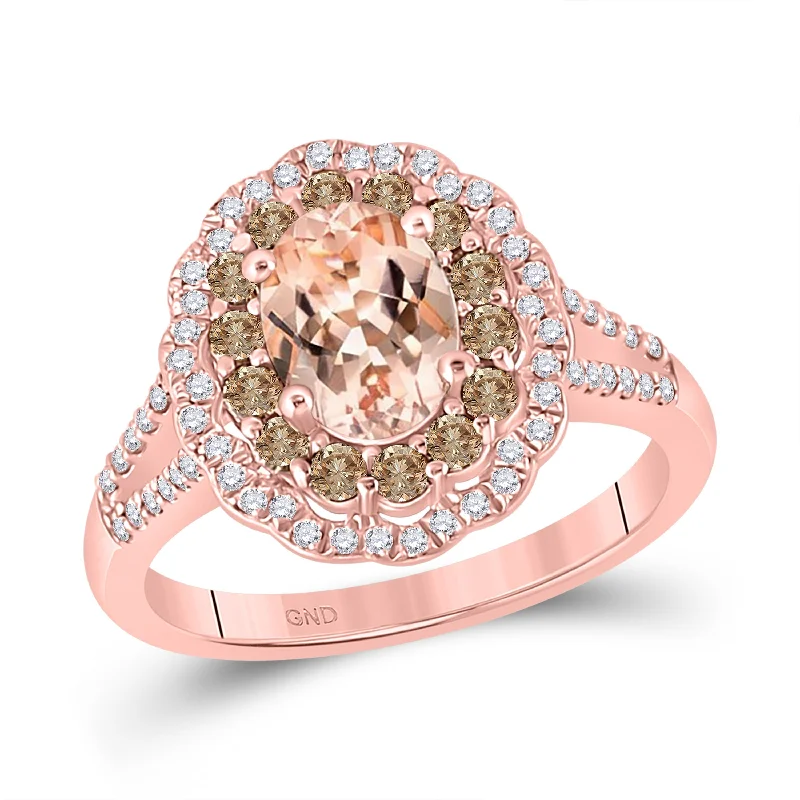 10kt Rose Gold Round Morganite Solitaire Bridal Wedding Engagement Ring 1-3/8 Cttw