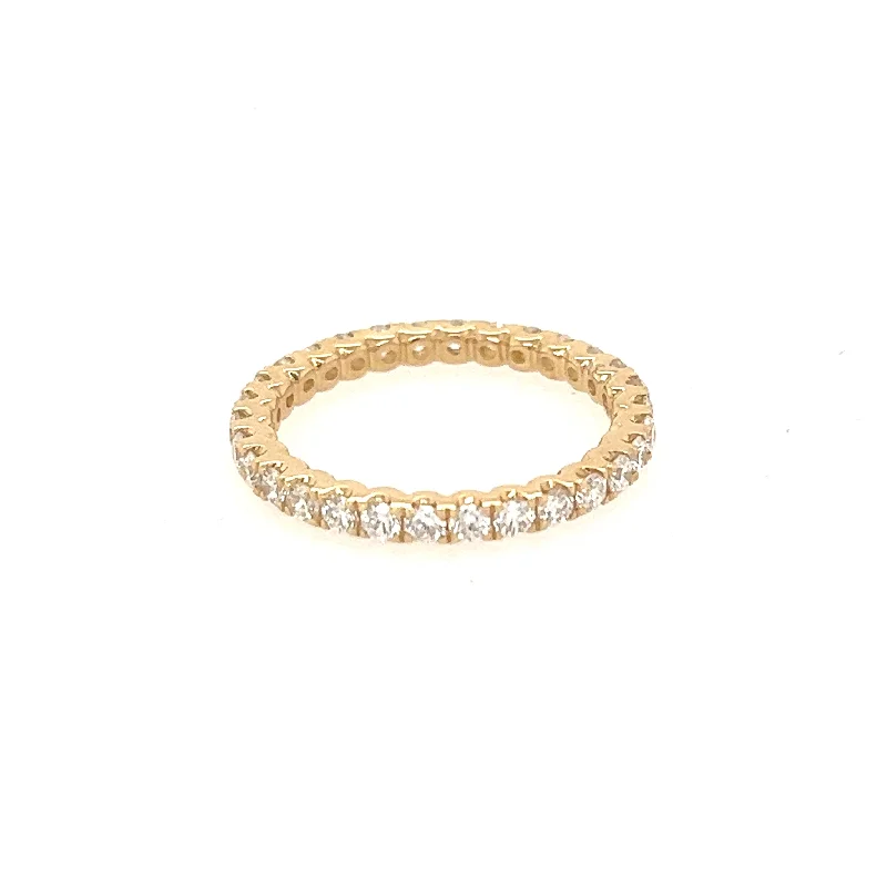 14K Yellow Gold TWT. 1.04 Carat Diamond Infinity Wedding Band Size 7 US