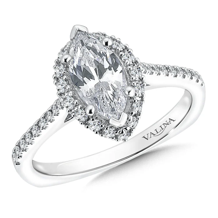 Marquise Shape Halo Engagement Ring