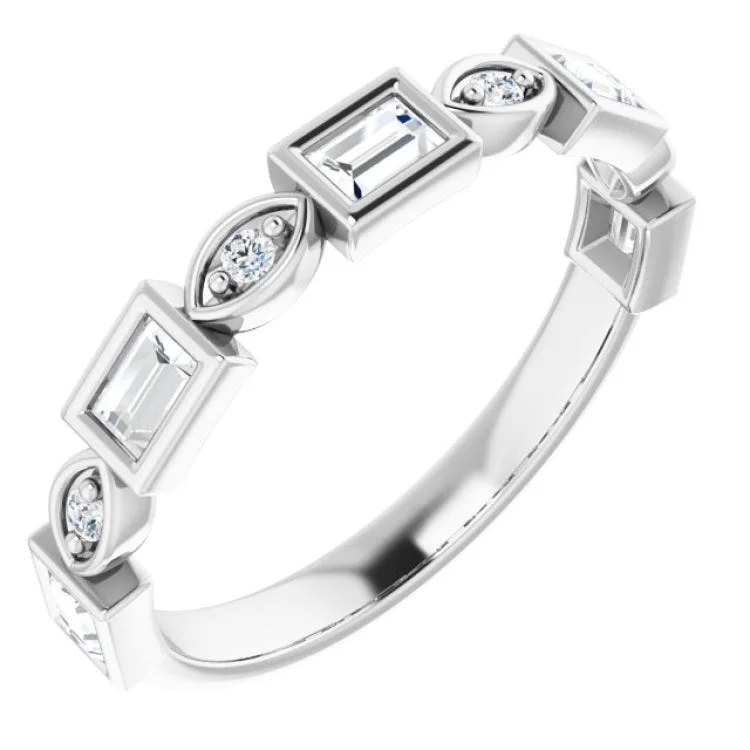 14K White 1/2 CTW Natural Diamond Anniversary Band