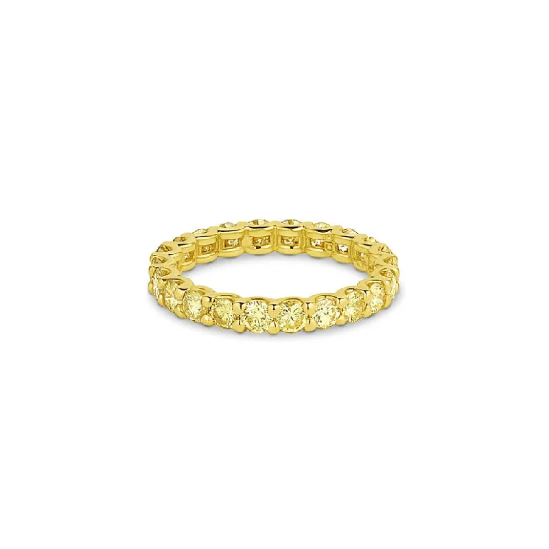 Rivière 18kt Yellow Gold 1.80ctw Yellow Diamond Eternity Band Ring