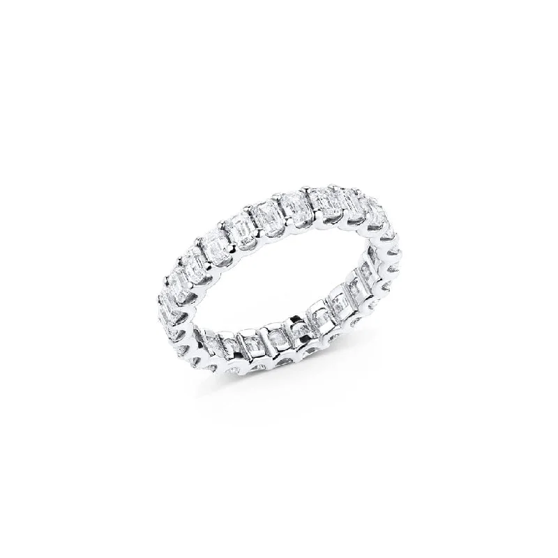 Rivière Platinum 2.71ctw Emerald-Cut Diamond Eternity Band