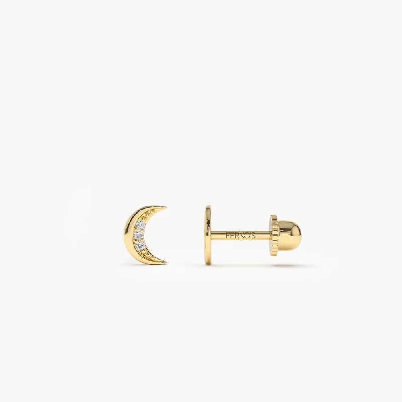 14k Crescent Moon Helix Piercing