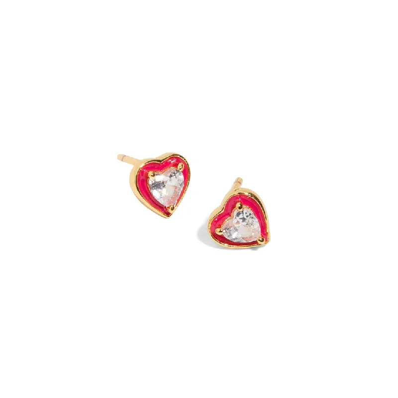 SPICY MAGENTA HEART STUDS