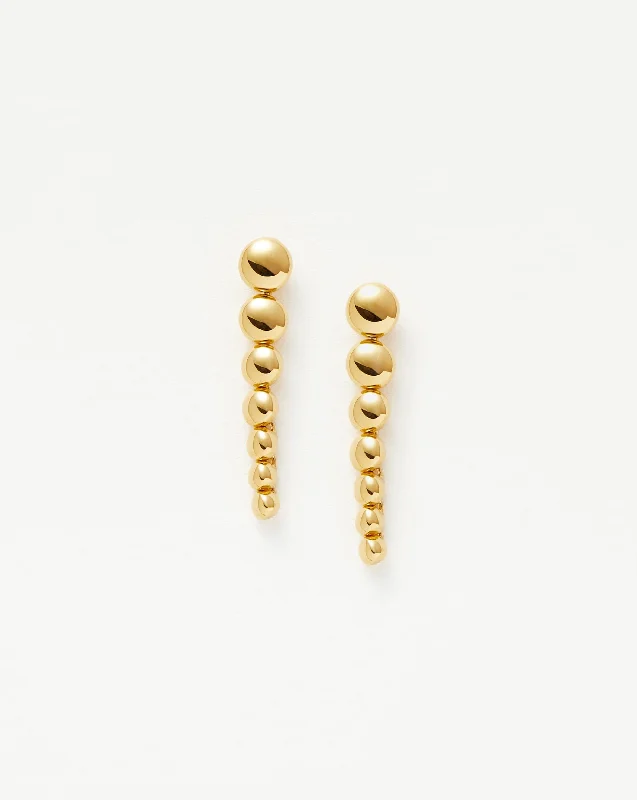 Beaded Drop Stud Earrings | 18ct Gold Vermeil