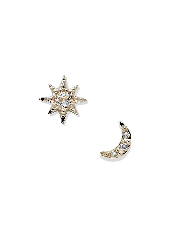 Aztec Moon Crescent & Starburst Mix Studs