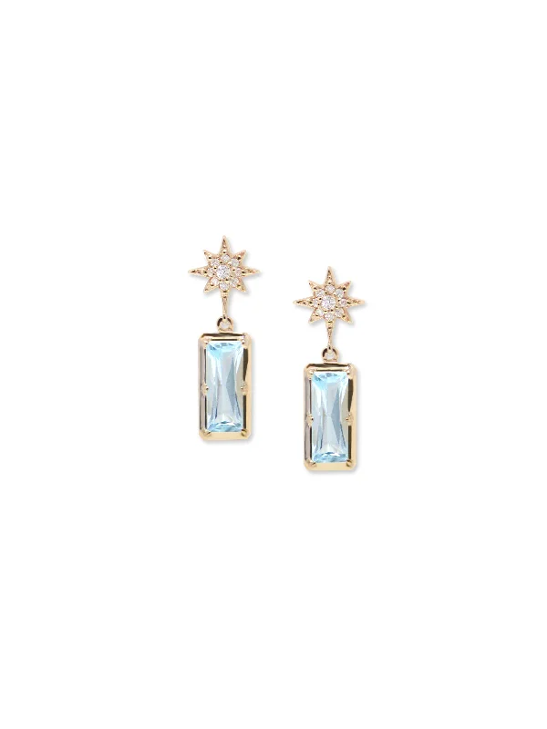 Aztec North Star Baguette Earrings