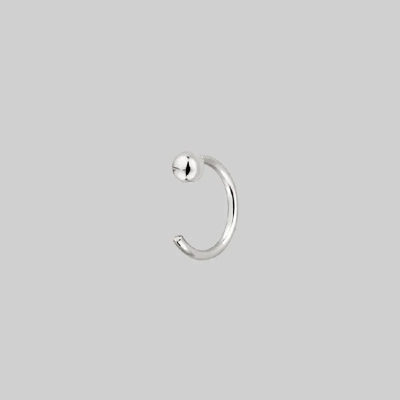 Ball Huggie Hoop Earrings - Silver