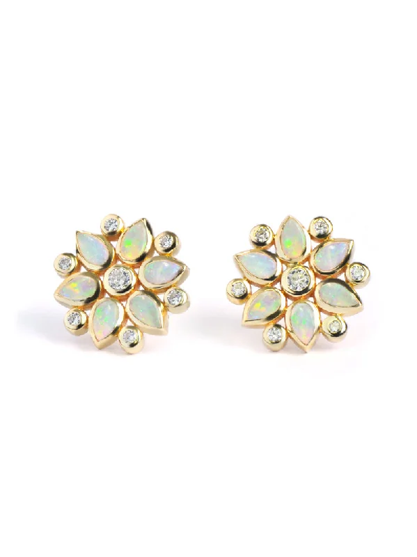 Bezel Bouquet Petal Studs