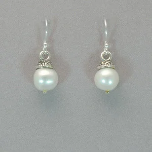 Boma Marcasite and Pearl Drop Earrings