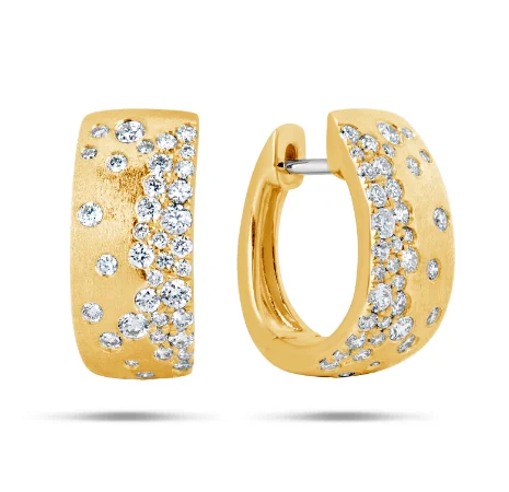 Celebration Round Huggie Diamond Earrings in 14K Yellow Gold (.66ctw)