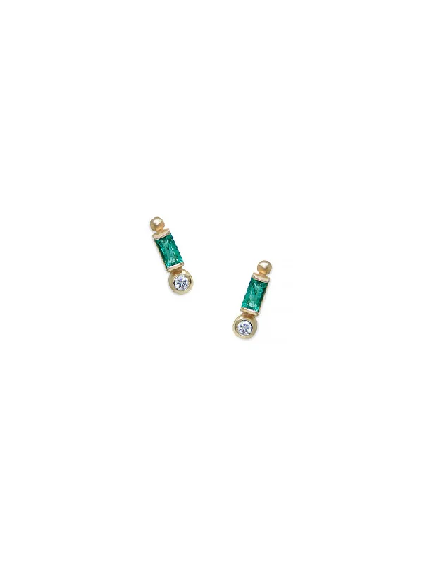 Cléo Emerald Baguette Stud