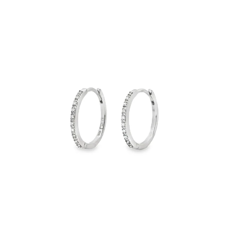 White Gold Diamond Hoop Earrings