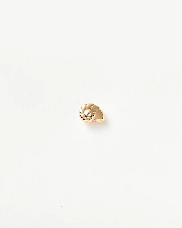 Fine Diamond Shell Single Stud Earring