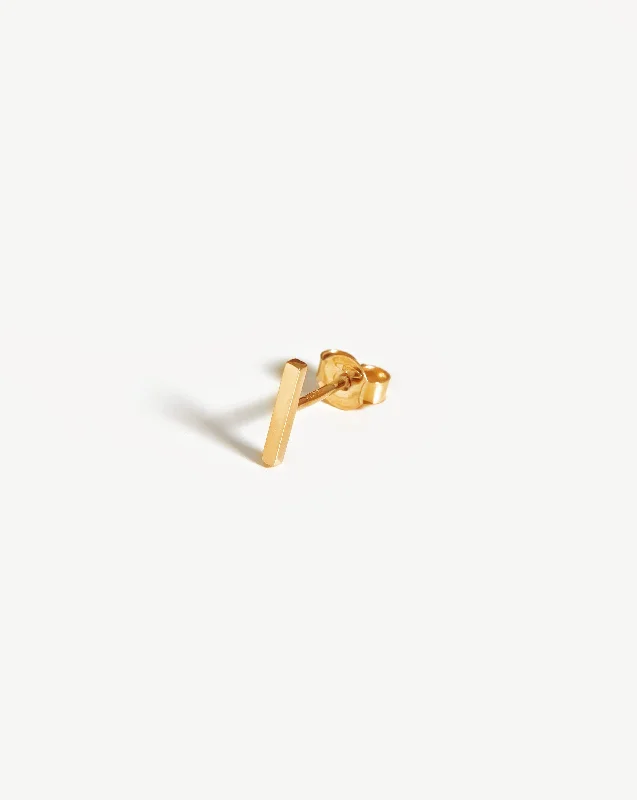 Fine Bar Single Stud Earring | 14ct Solid Gold