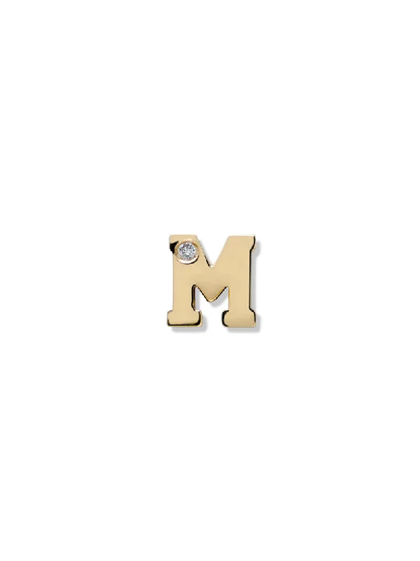 Love Letter Single Diamond Initial Stud