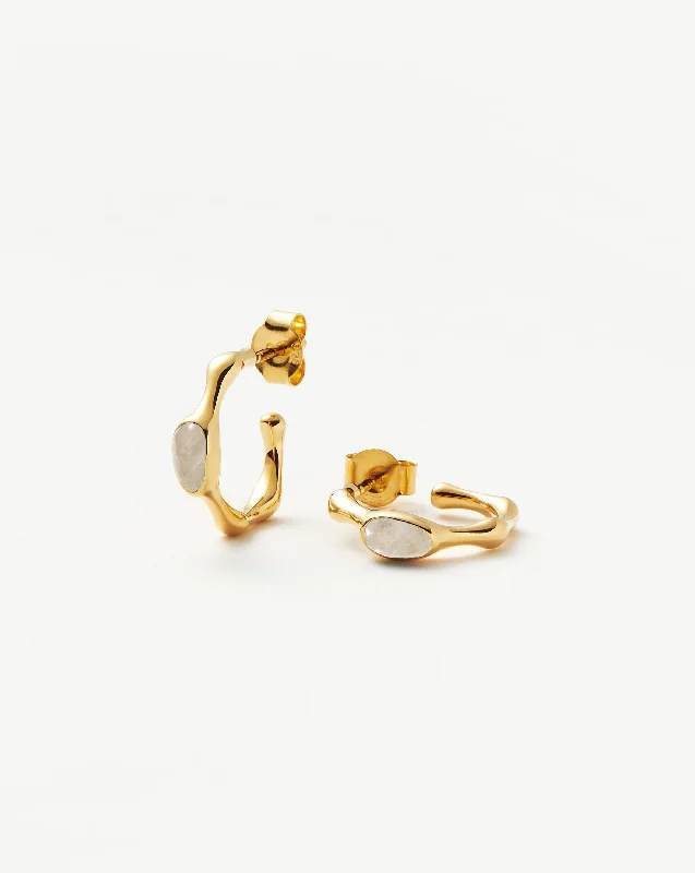 Magma Gemstone Small Hoop Earrings | 18ct Recycled Gold Vermeil on Recycled Sterling Silver