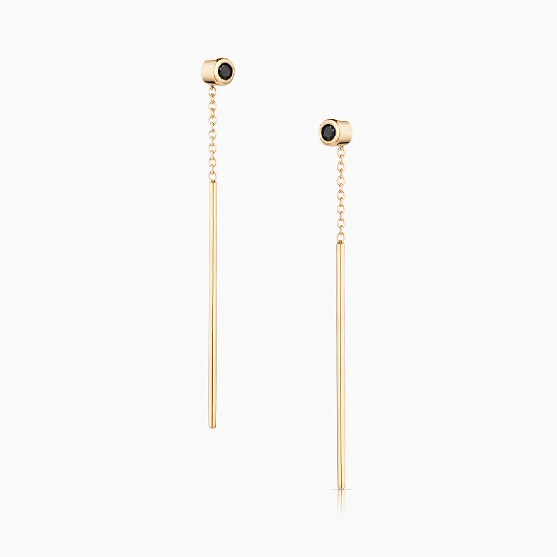 Marlo Black Threader Earrings