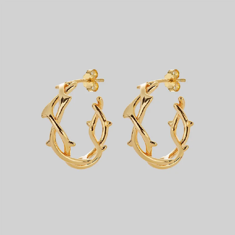 REVIVAL. Thorn Hoops Earrings - Gold