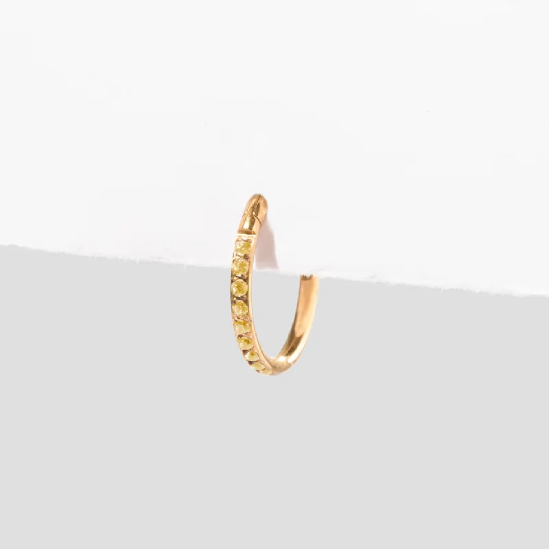 Single Pavé Coastal Hoop Earring Citrine