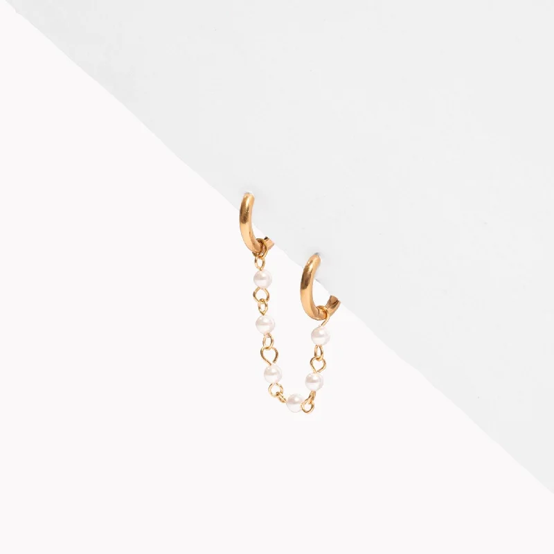 Single Pearl Earring Connector Chain