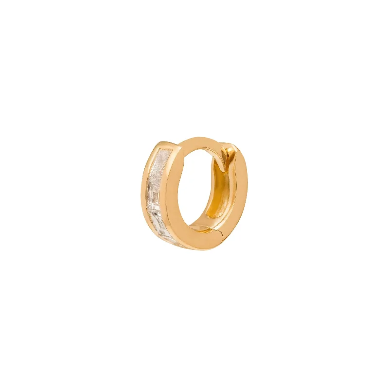 Half Baguette Huggie 5mm - Yellow Gold