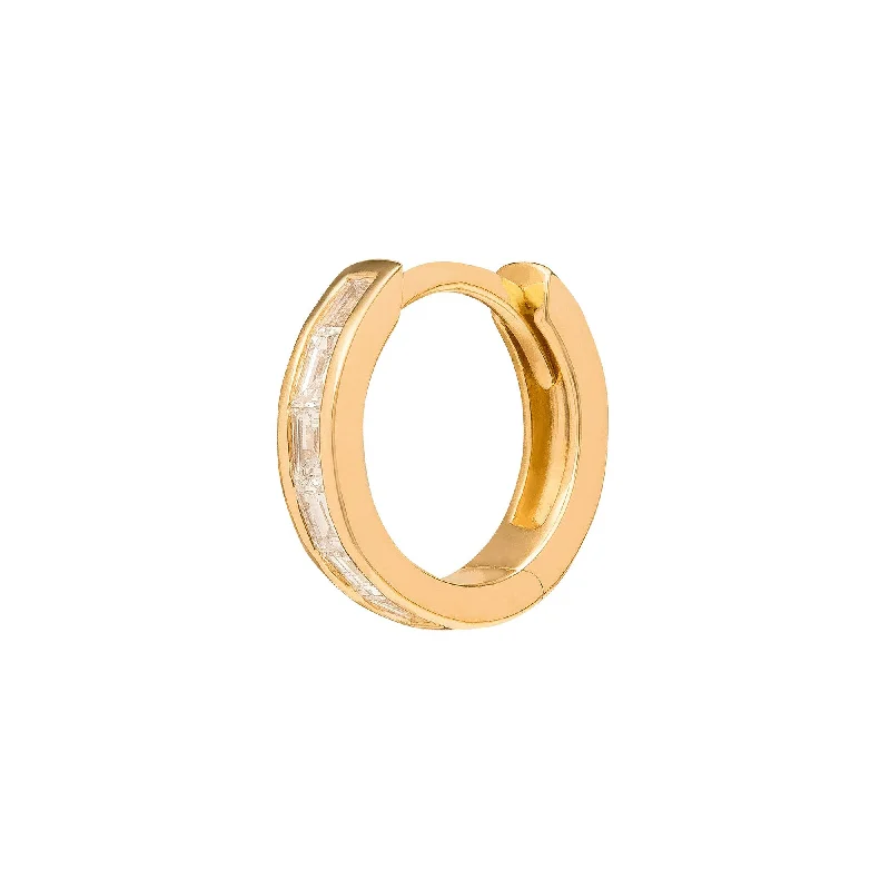 Half Baguette Huggie 8mm - Yellow Gold