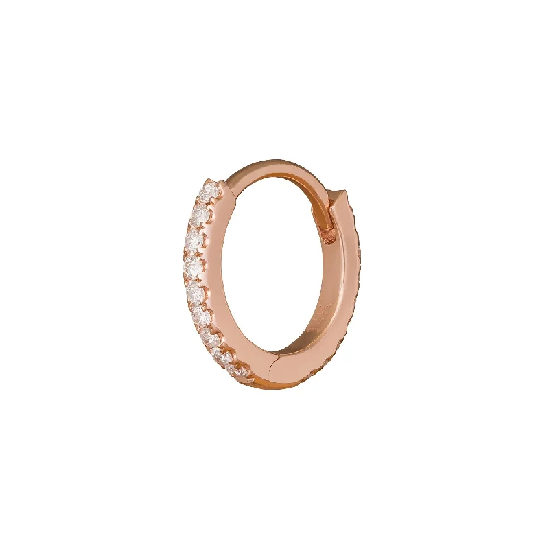 Paved Huggie 8mm - Rose Gold