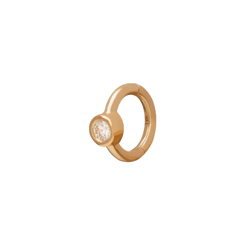 Round Bezel Huggie 5mm - Yellow Gold