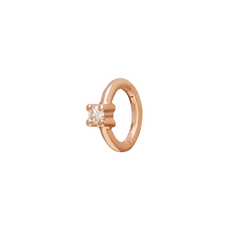 Round Prong Huggie 5mm - Rose Gold