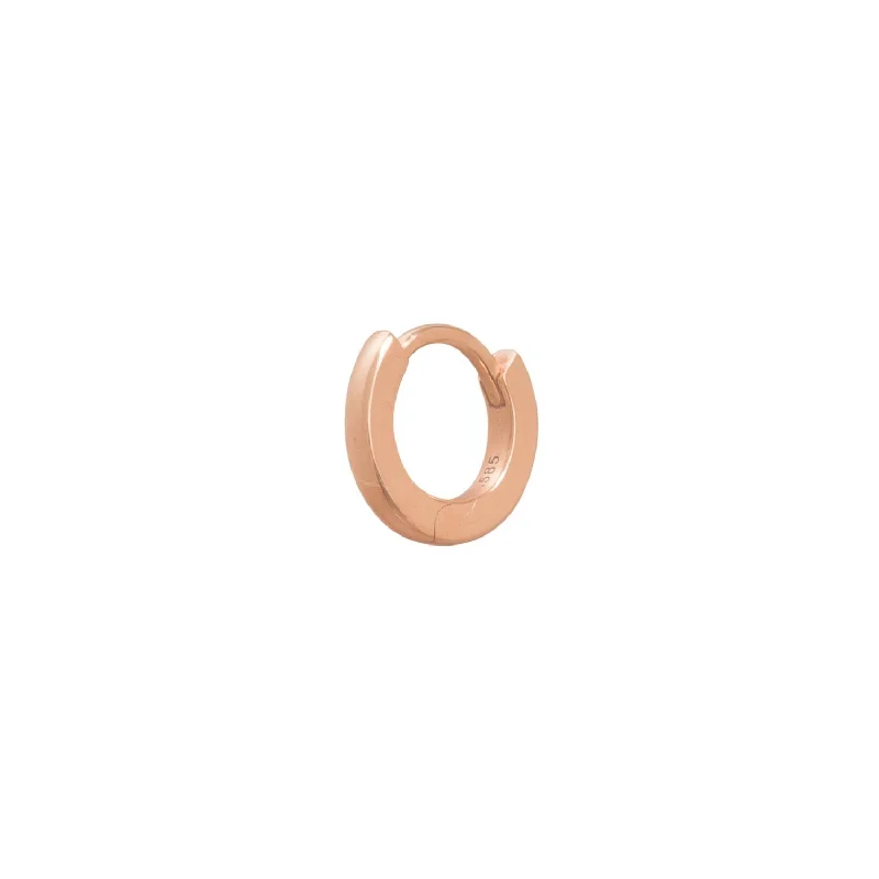 Solid Gold Huggie 6.5mm - Rose Gold