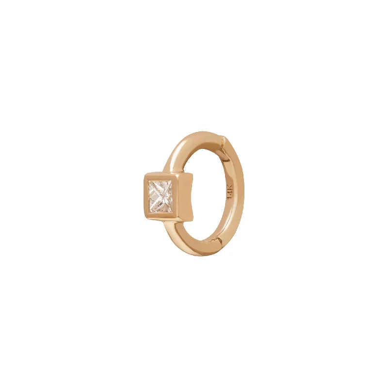 Square Bezel Huggie 5mm - Yellow Gold