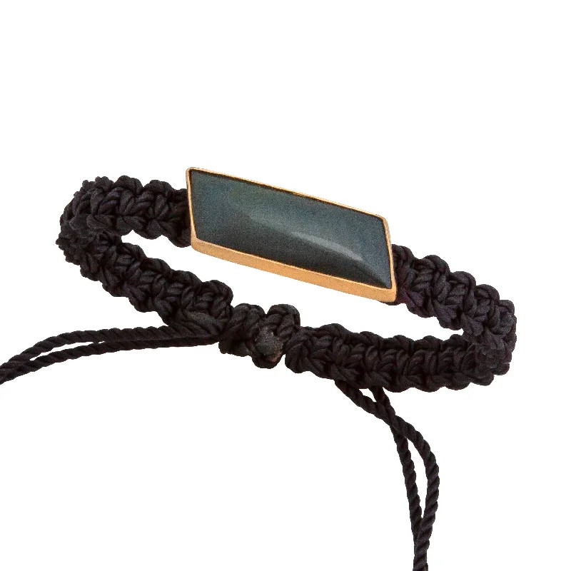 Alchemia Rainbow Obsidian Adjustable Woven Bracelet