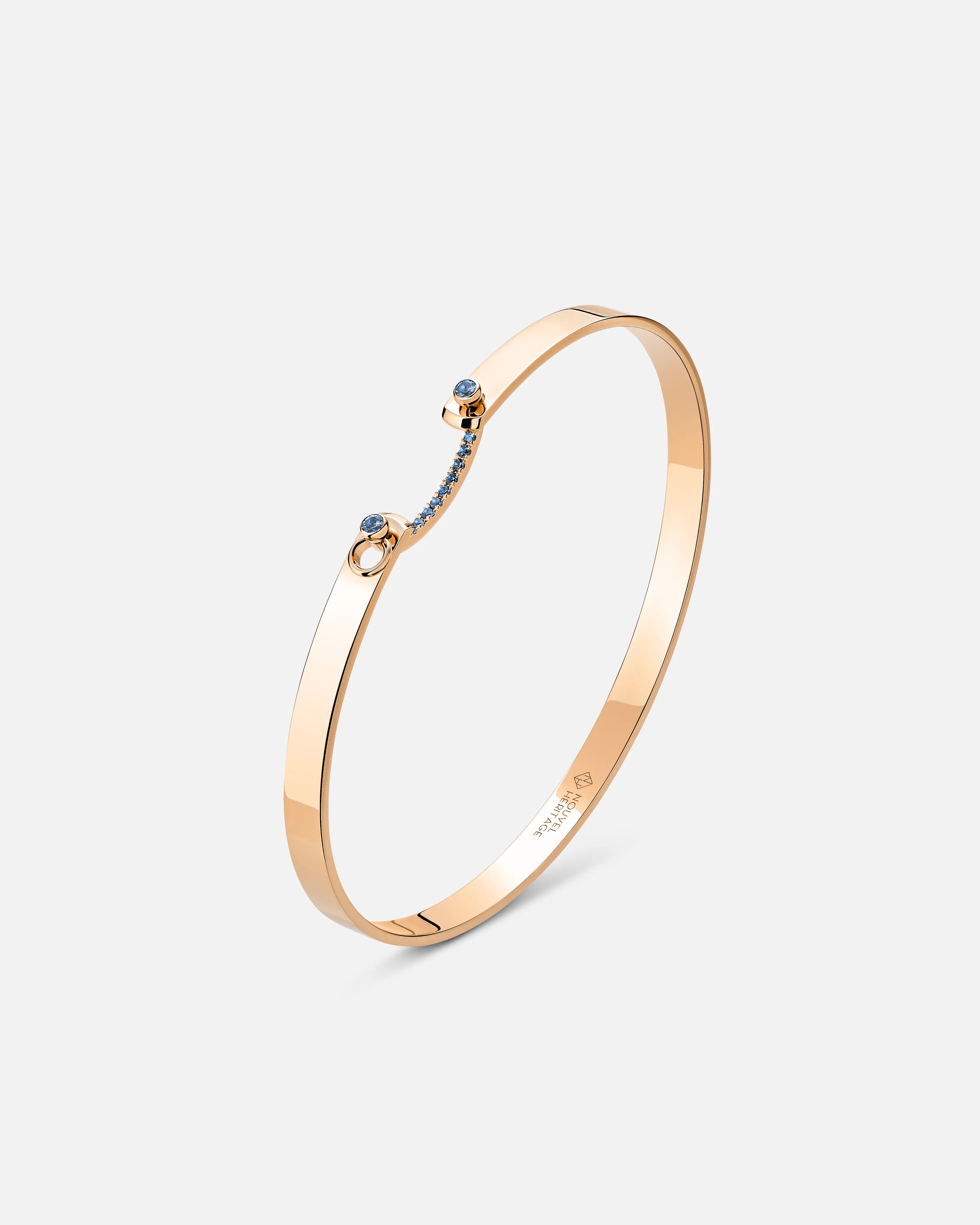 Baby Blue Mood Bangle in Rose Gold