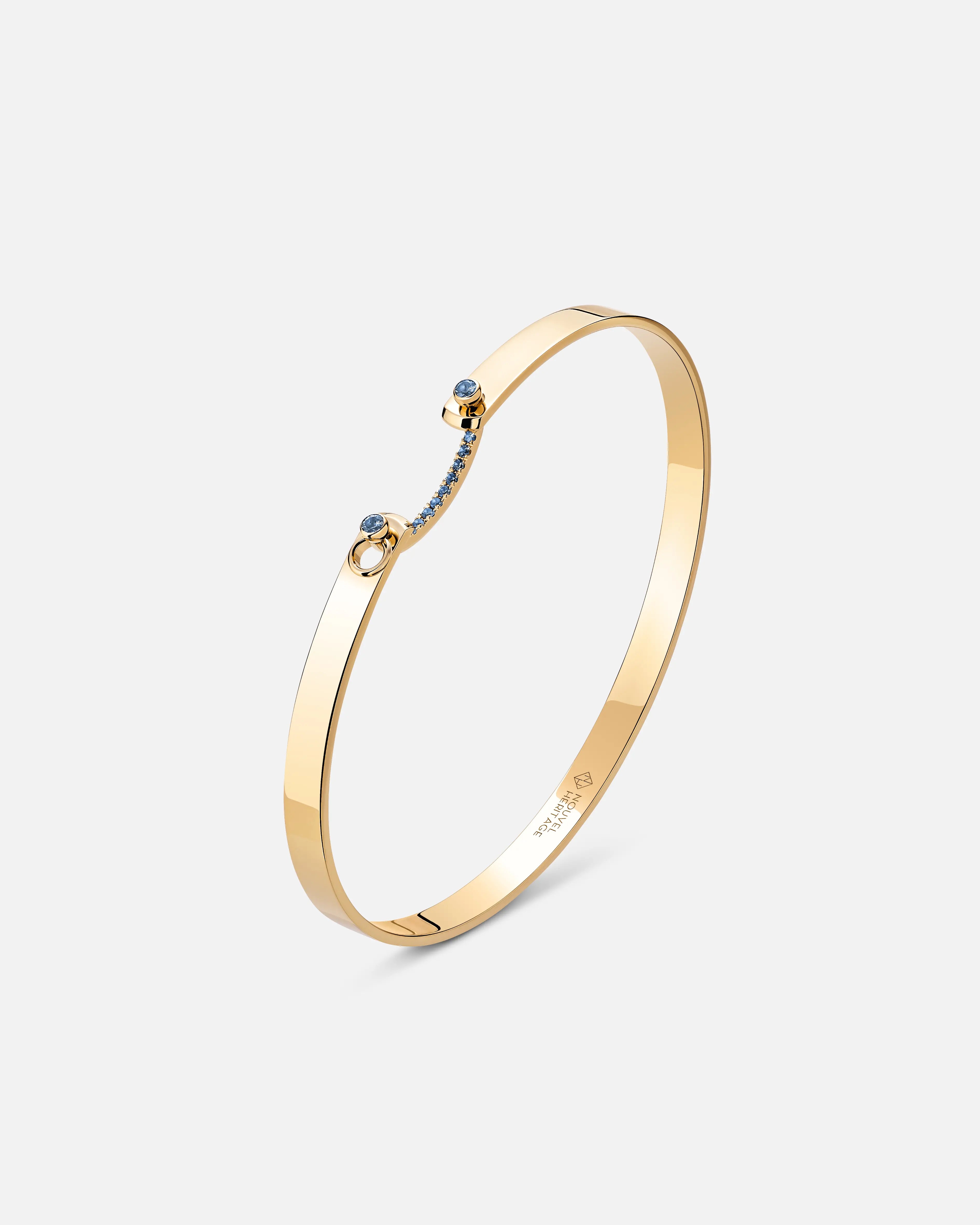 Baby Blue Mood Bangle in Yellow Gold