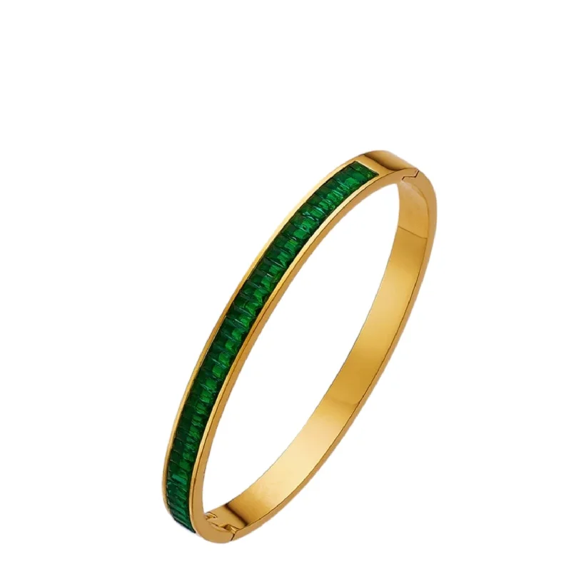 Bahia Green CZ Gold Bracelet