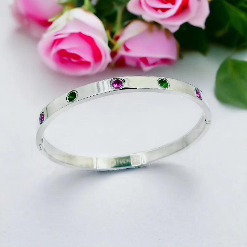 Bahia Pink and Green CZ Bracelet