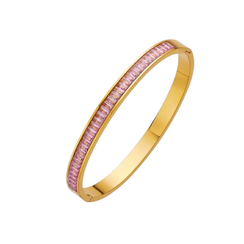 Bahia Pink CZ Gold Bracelet