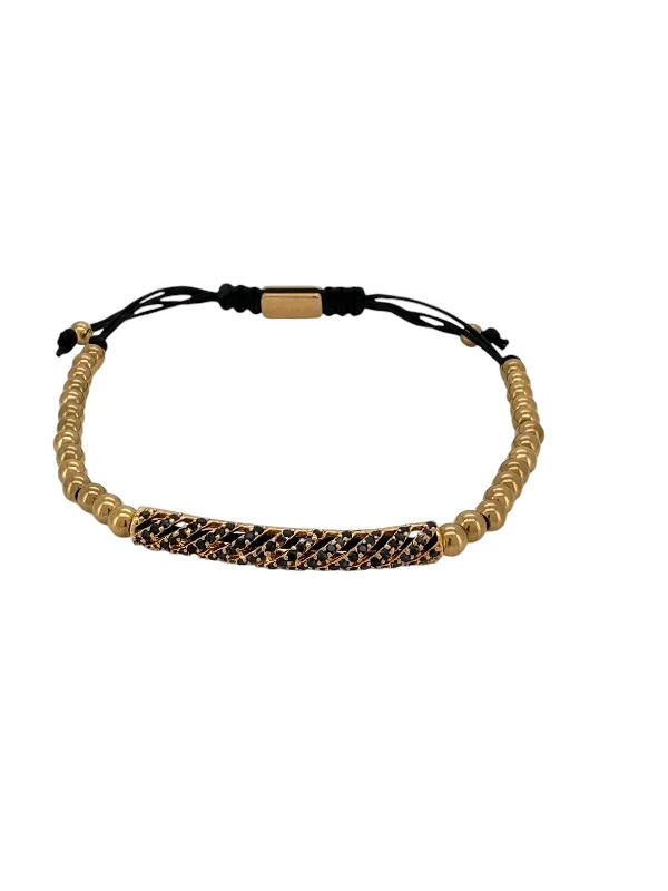 Gold CZ Pave Tube Macrame Bracelet