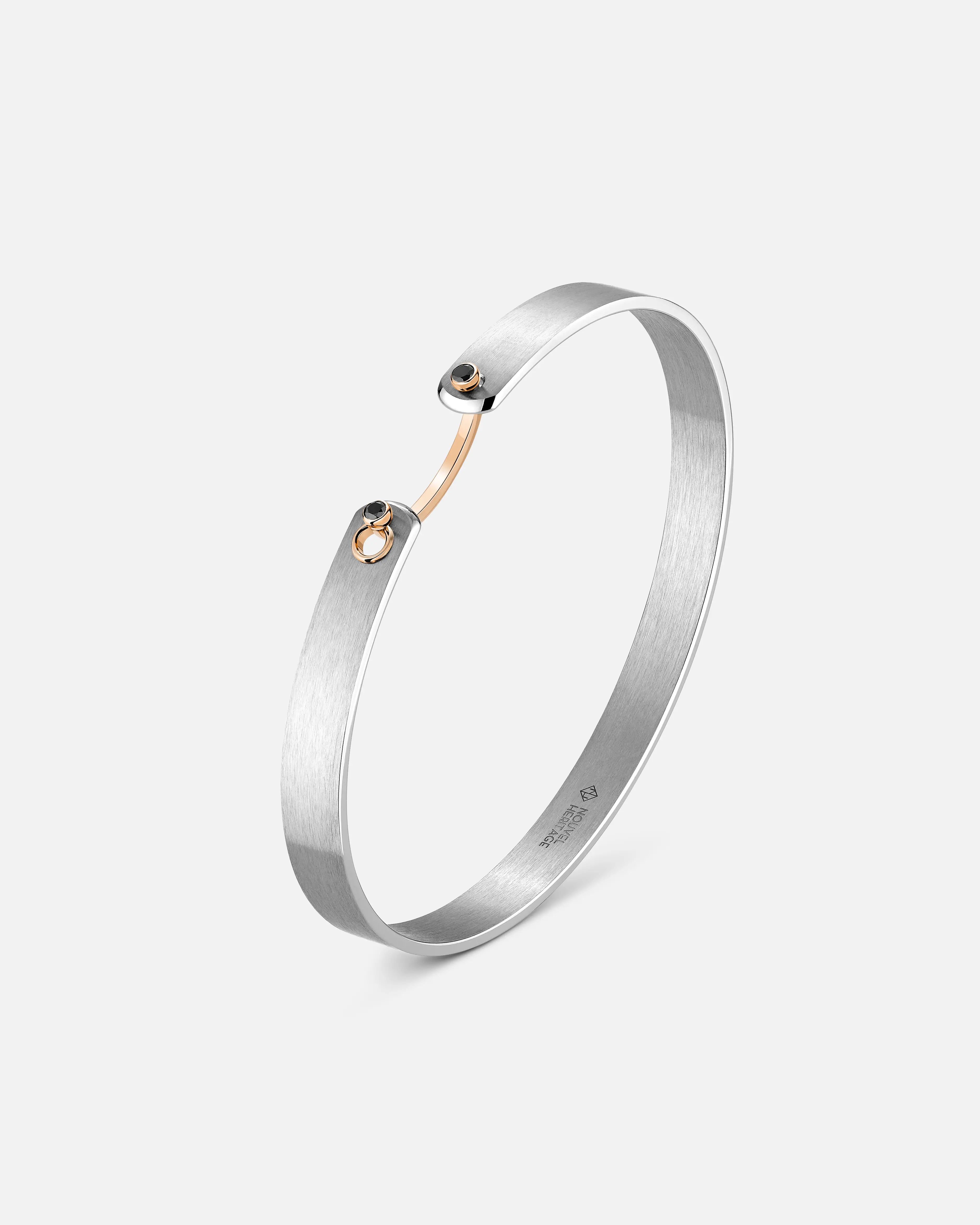 Paris From The Sky GM Mood Bangle with Black Diamonds in Rose Gold