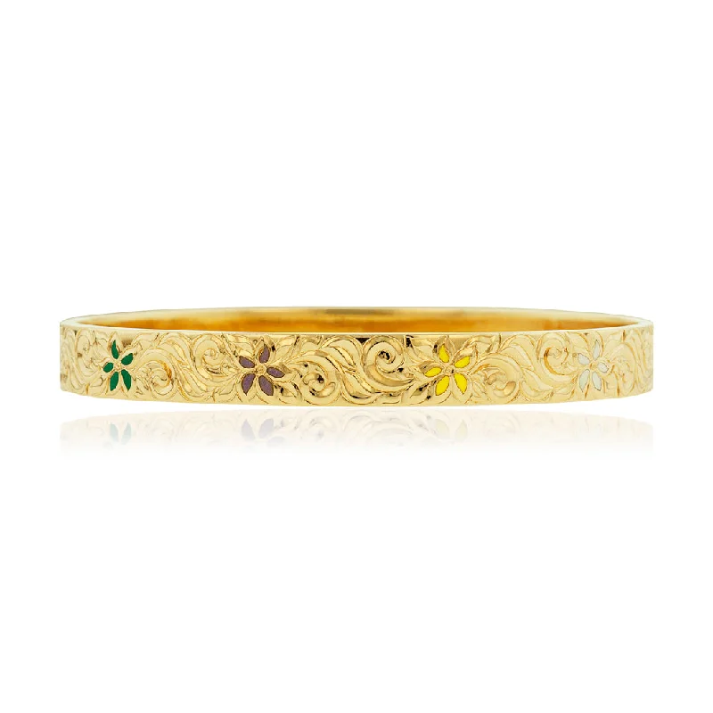 Puanani 8mm Bangle Bracelet in 14K Yellow Gold