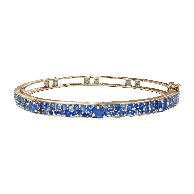 Petite Stardust Bangle Rose Gold Blue Sapphire