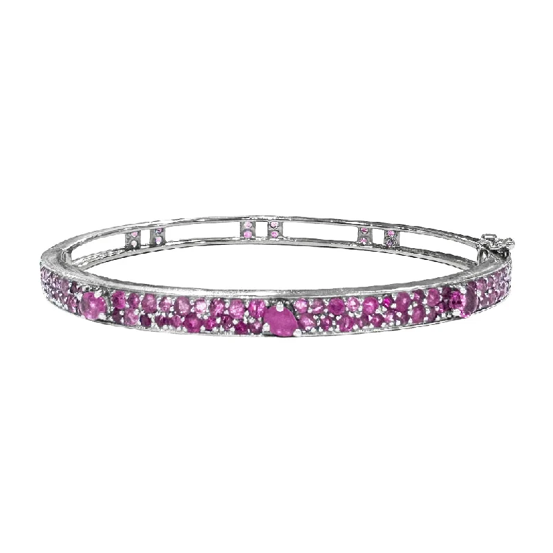 Petite Stardust Bangle White Gold Pink Sapphire