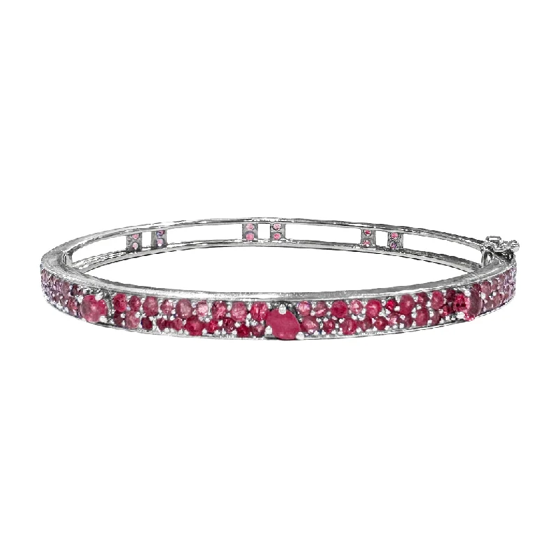 Petite Stardust Bangle White Gold Ruby