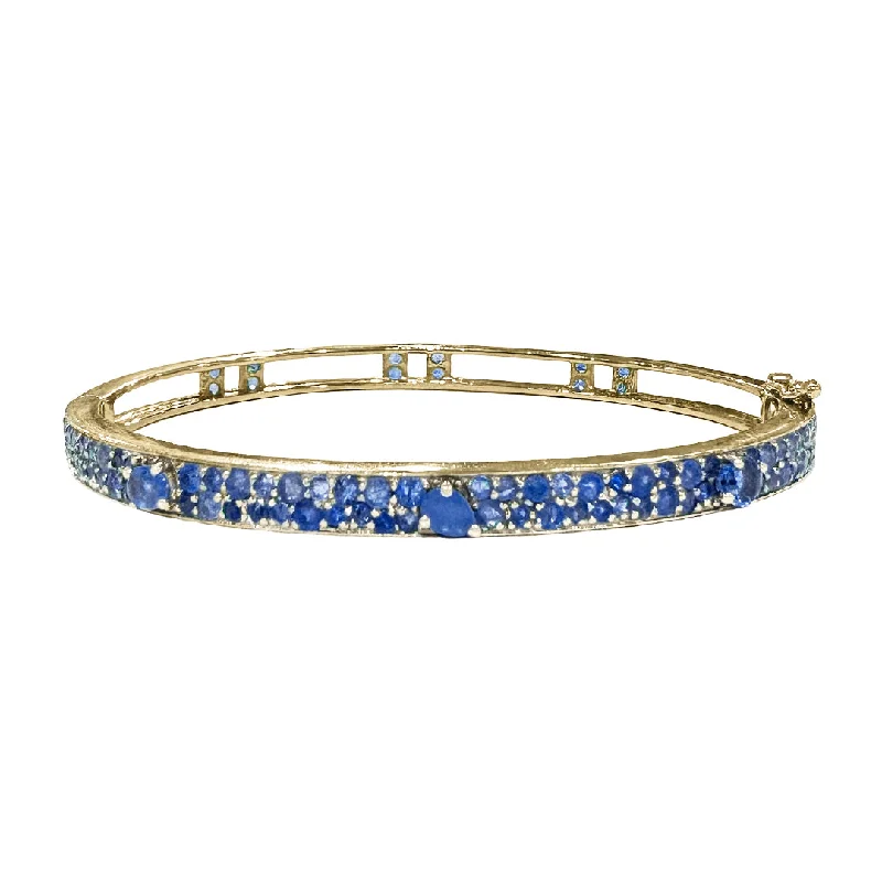 Petite Stardust Bangle Yellow Gold Blue Sapphire