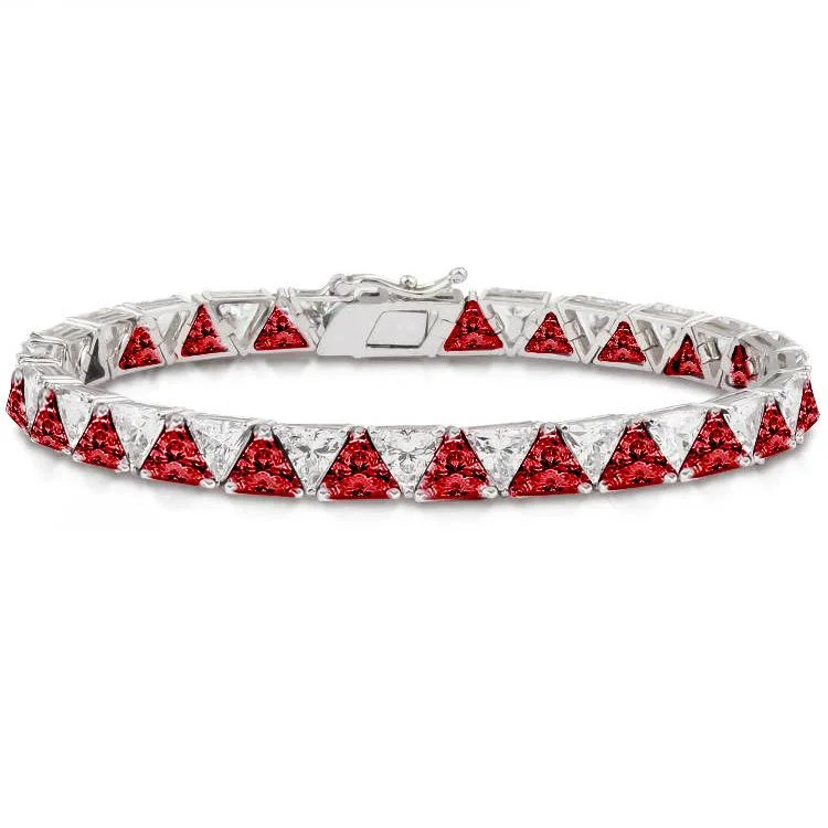 Red and White Trillion Bracelet