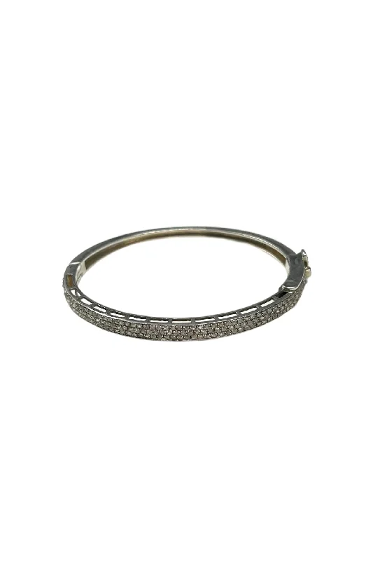 The Woods STOCK Pave Diamond Triple Row Bangle