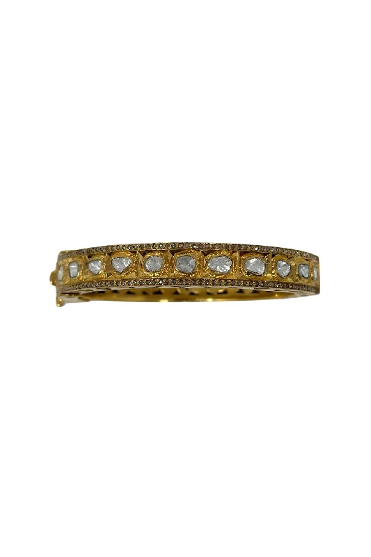 The Woods Rose Cut and Pave Diamond Bangle