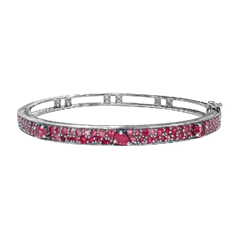 Petite Stardust Bangle Silver Ruby