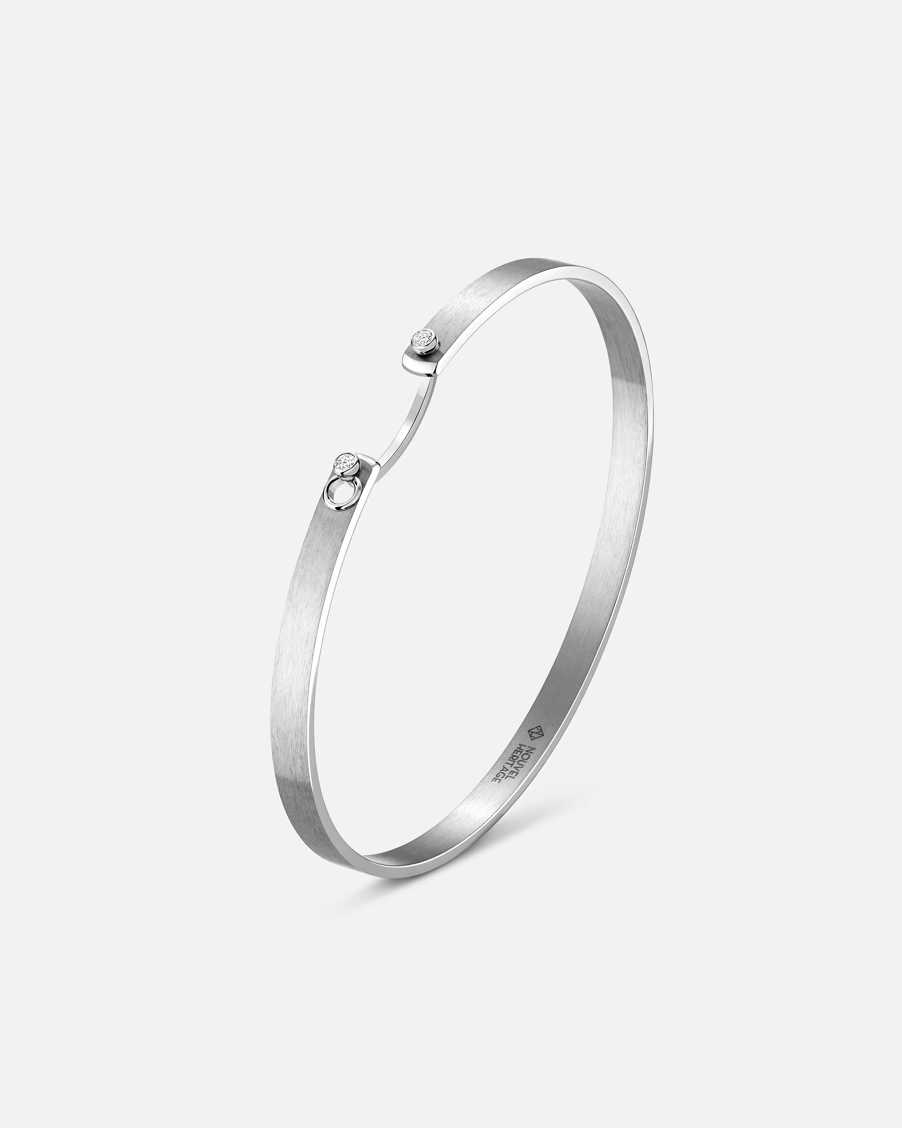 Paris From The Sky Mood Bangle in White Gold